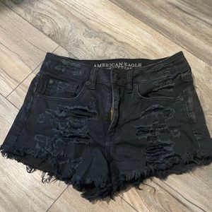 Black jean shorts American Eagle